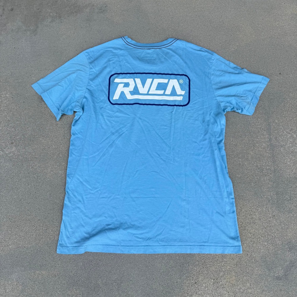 RVCA Light Blue Short Sleeve Logo Tee